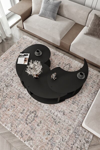 Set stolića za kavu (3 kom.) Yanov (crna)