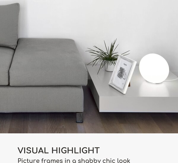 Casa Chic Lancaster, okviri za slike, pravokutni, set od 3 okvira, fotografije 17 x 12 cm, nosač, drvo