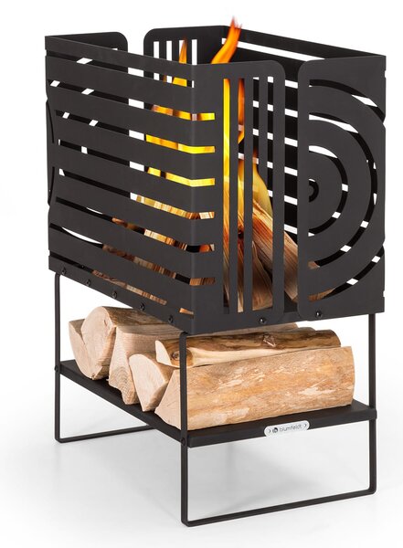 Blumfeldt Krakatoa, jama za vatru, čvrsti čelik, skladište drva, laserski rezan dizajn
