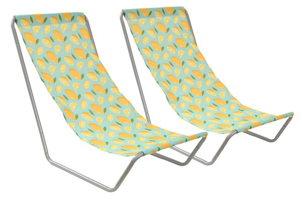 Set 2 kom sklopivih ležaljki za plažu SAND LEMON, šareno