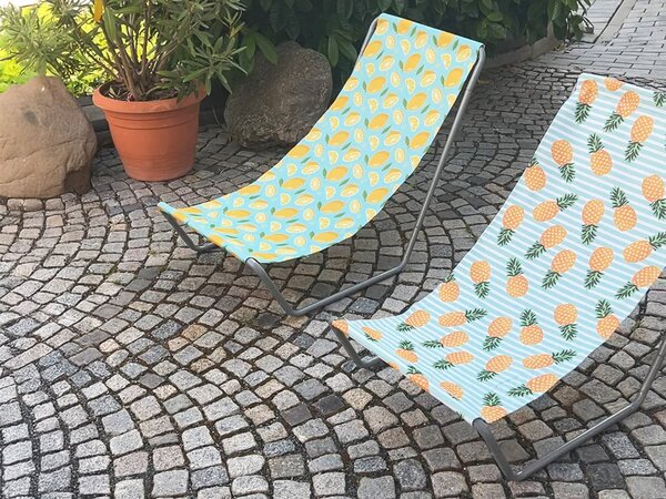 Set 2 kom sklopivih ležaljki za plažu SAND LEMON, šareno