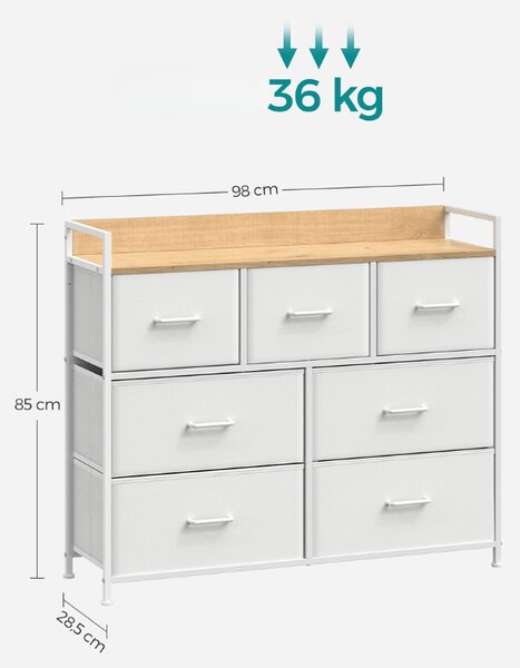 Komoda sa ladicama FLEXIRO 98x85 cm, hrast/bijela