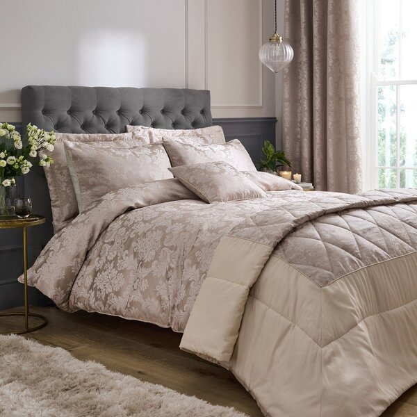 Bež posteljina za krevet za jednu osobu od damasta 135x200 cm Damask Jacquard – Catherine Lansfield