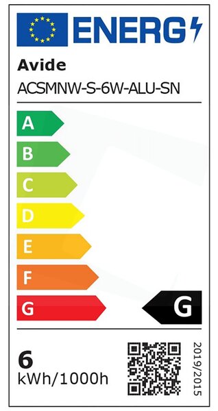 PLAFONJERA LED AVIDE ACSMNW-S-6W-ALU-SN