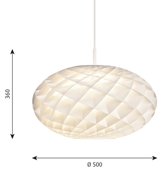Viseće Svjetiljka Louis Poulsen, Patera Oval, prigušiv, Bijela, Dnevna soba, Plastika, Dizajn