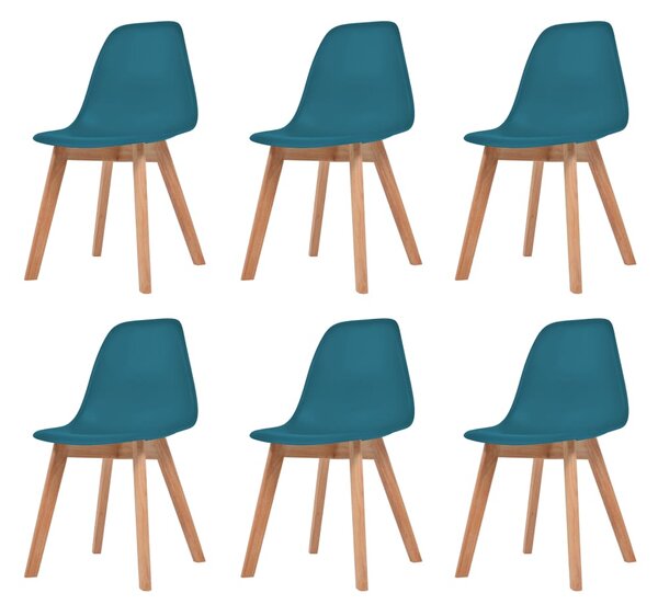 VidaXL Blagovaonske stolice 6 kom tirkizne plastične