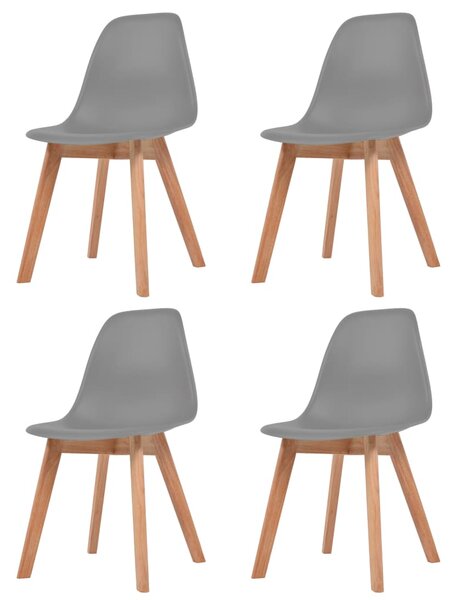 VidaXL Blagovaonske stolice od plastike 4 kom sive