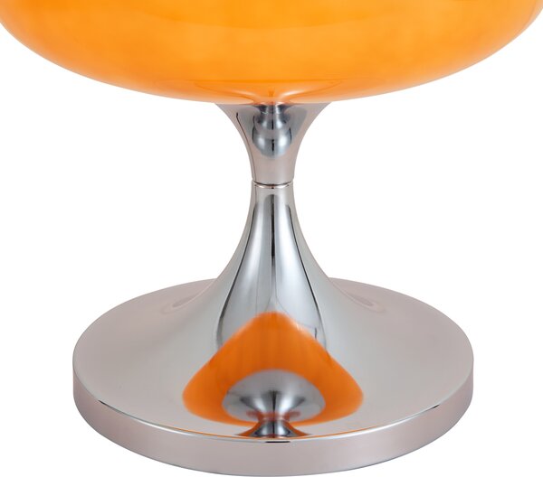 Retro stolna svjetiljka krom s narančastim staklenim sjenilom 31 cm - Glaze