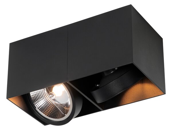 Dizajn spot crni pravokutni AR111 2-light - Box