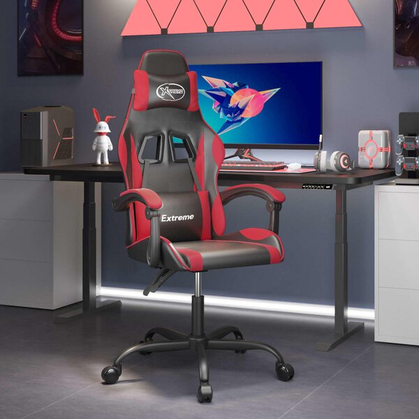 VidaXL Igraća stolica crno-crvena od umjetne kože