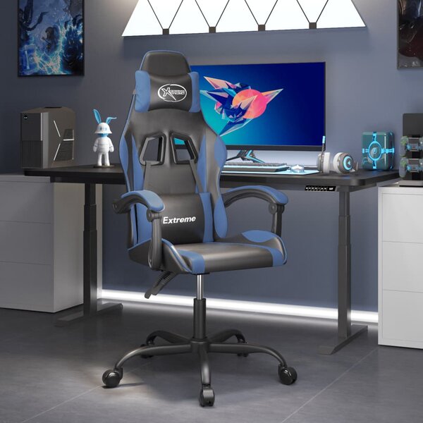 VidaXL Igraća stolica crno-plava od umjetne kože