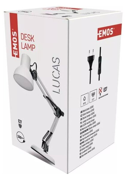 Bijela stolna lampa (visina 48 cm) Lucas – EMOS