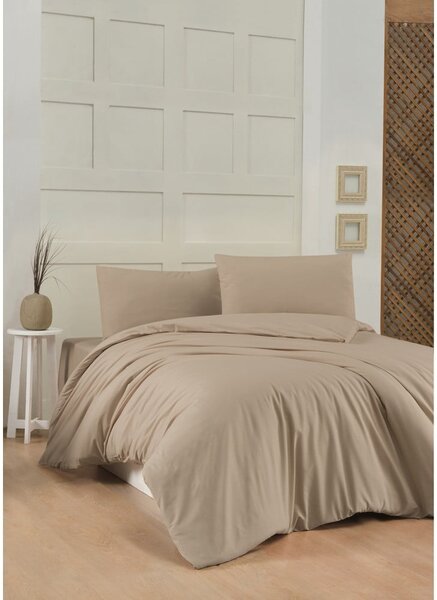 Bež pamučna posteljina za bračni krevet 200x200 cm – Mijolnir
