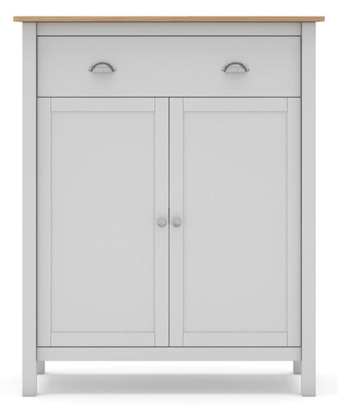 Bijela/natur visoka komoda od borovine 90x110 cm Misti - Marckeric