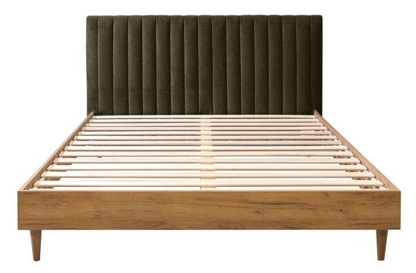 Tamno zeleni/u prirodnoj boji bračni krevet s podnicom 180x200 cm Oceane – Bobochic Paris