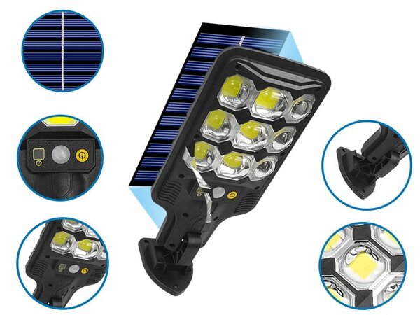 Solar AK. 63 LED COB CESPE LAMPA SA MOGUĆEM KRETANJA I DUSK + DALJIH UPRAVLJANJA
