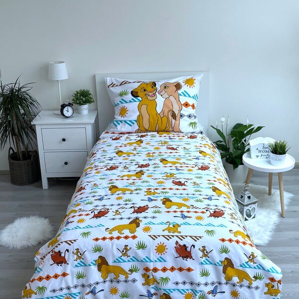 Pamučna dječja posteljina za krevet za jednu osobu 140x200 cm Lion King Africa – Jerry Fabrics