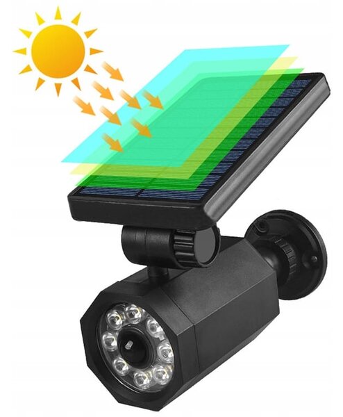Lažna kamera i svjetiljka solarne LED s pokretnim i sumračnim senzorom