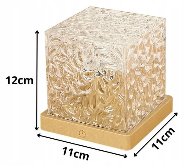 Akrilni akril. LED RGB Crystal LAMP CUBE USB + daljinski upravljač