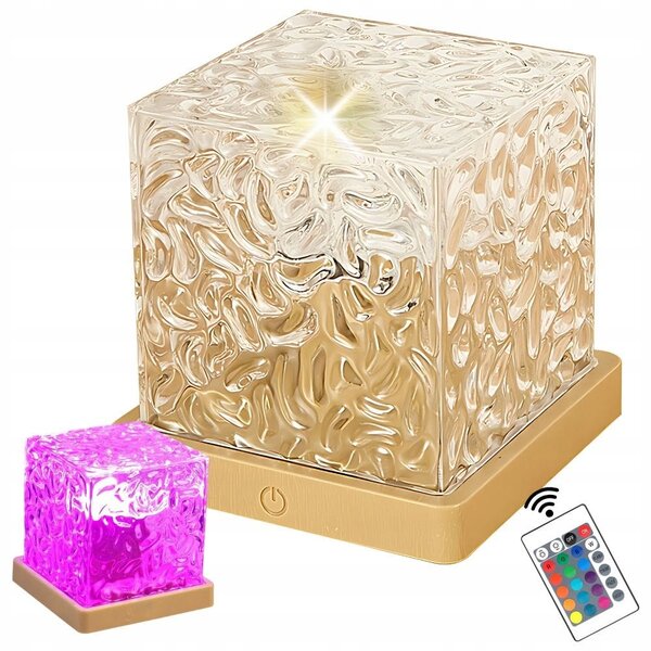 Akrilni akril. LED RGB Crystal LAMP CUBE USB + daljinski upravljač