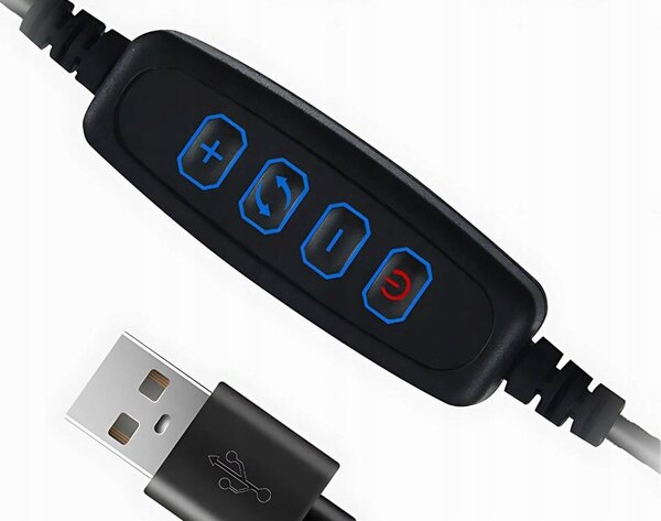 LED spiralna stolna svjetiljka 3 boje svjetlosti USB crna