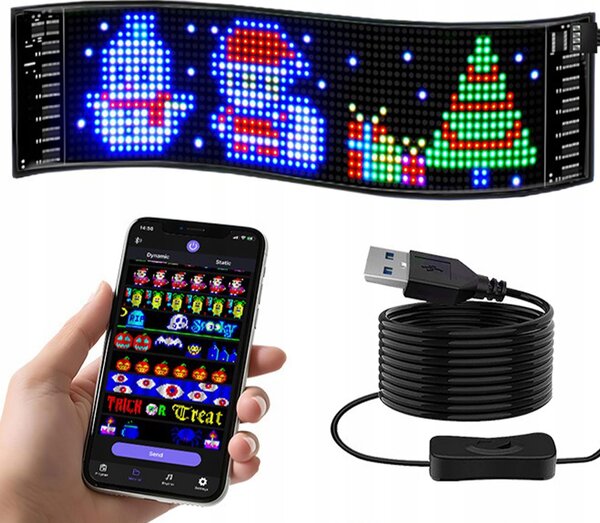Fleksibilni LED RGB zaslon USB 59cm aplikacija