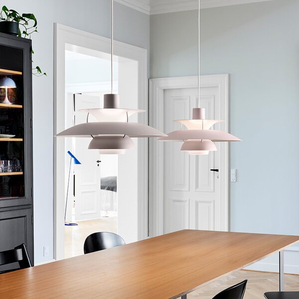 Louis Poulsen PH 5 500 viseća lampa, monokromatska siva, Ø 50 cm, prigušiva, Sivo, Dnevni boravak/blagovaonica, Metal