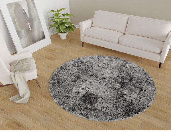 Sivi perivi okrugli tepih ø 80 cm – Vitaus