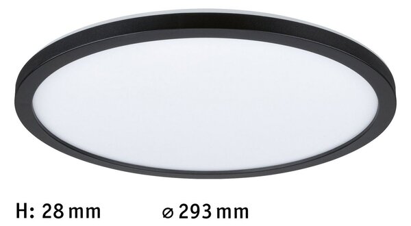 Paulmann Atria Shine LED panel, crni, Ø29 cm, 3000 K, uključivanje/isključivanje, Crno, Dnevni boravak/blagovaonica, Plastika
