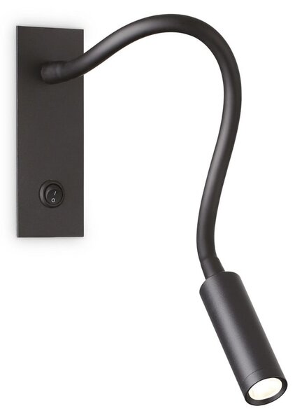 IDEAL LUX Ideal Lux Io LED ugradna svjetiljka, crna, Dnevni boravak/blagovaonica, Metal, Montaža na zid
