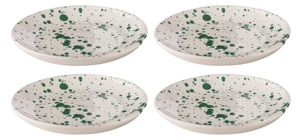 Bijelo-zeleni desertni tanjuri u setu 4 kom od kamenine ø 18 cm Carnival – Ladelle