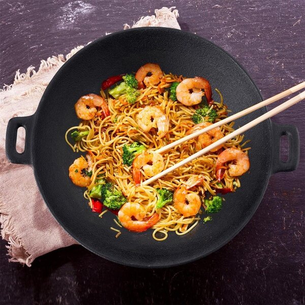 Wok tava od lijevanog željeza ø 30 cm Litina – Orion
