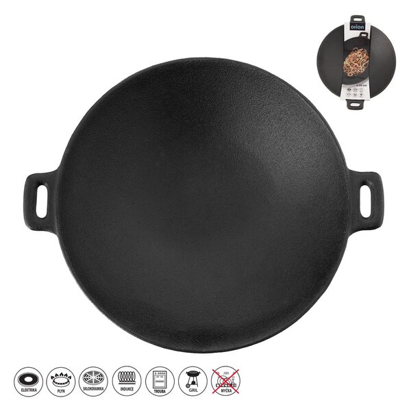Wok tava od lijevanog željeza ø 30 cm Litina – Orion