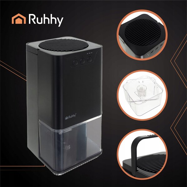 LED RGB 36W odvlaživač i apsorber vlage 1400ml crno