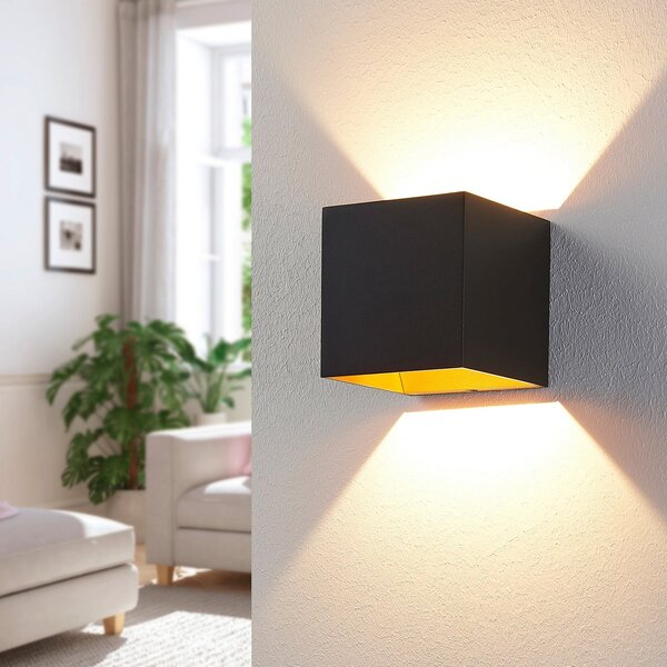 Arcchio Aldrina LED zidna lampa, crna, set od 2 kom, Crno, Područje hodnika, Metal
