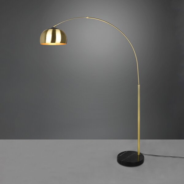 Trio Lighting Argentina lučna podna lampa, mesing, Zlato / mjed, Dnevni boravak/blagovaonica, Metal