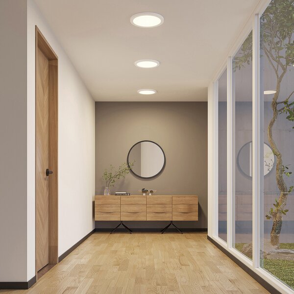 PRIOS Prios LED stropna svjetiljka Aureka, set od 2 kom, senzor, Ø 33 cm, bijela, Bijela, Dnevni boravak/blagovaonica, Aluminij, Pokrivač okrugli izravno