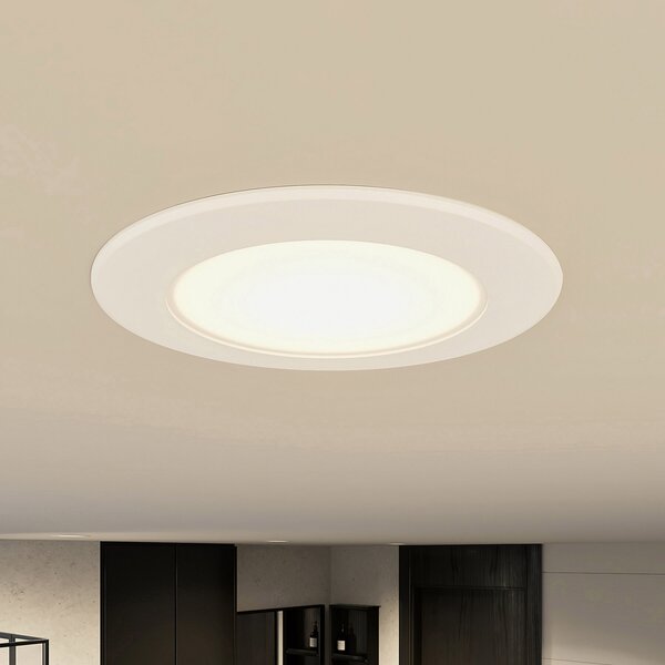 PRIOS Prios LED ugradna svjetiljka Rida, set od 10 komada, bijela, 12 cm, CCT, IP44, prigušiva, Bijela, kupaonica, Aluminij, Okrugla ugradna svjetla