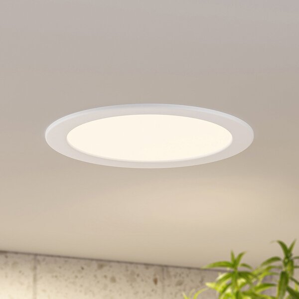 PRIOS Prios LED ugradna svjetiljka Cadance, bijela, 24cm, set od 10 komada, CCT, prigušiva, Bijela, kupaonica, Aluminij, Okrugla ugradna svjetla