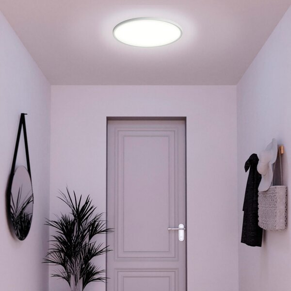 Tint Müller Licht pametna LED stropna svjetiljka Amela, Ø 50 cm, prigušiva, Bijela, Dnevni boravak/blagovaonica, Plastika