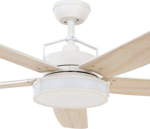 Beacon Lighting Stropni ventilator sa svjetlom Louisville, bijeli, tihi, prigušiva, Drvo, Dnevni boravak/blagovaonica, Drvo