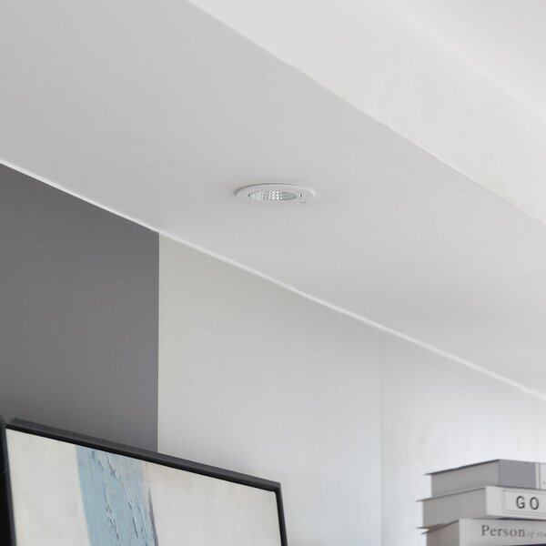 Arcchio LED downlight Zarik, bijela, 3.000K, prigušiva, Bijela, Dnevni boravak/blagovaonica, Aluminij