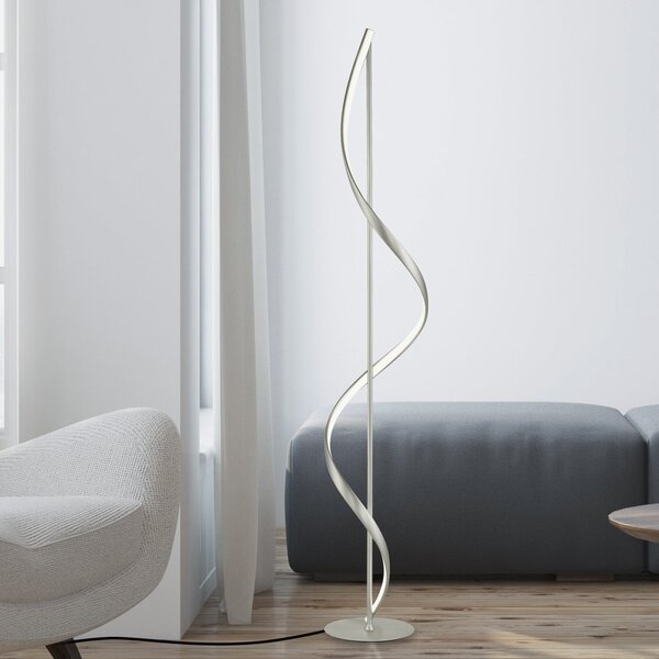 Q-Smart-Home Paul Neuhaus Q-Swing LED podna svjetiljka, čelik, prigušiva, Metalik, Dnevni boravak/blagovaonica, Metal