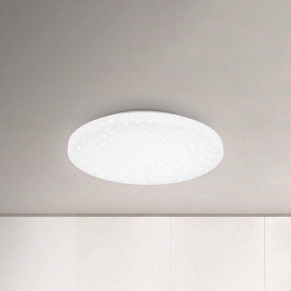 Briloner LED stropna svjetiljka Kućište IP44 zvjezdano nebo 840 Ø 40cm, Bijela, kupaonica, Plastika