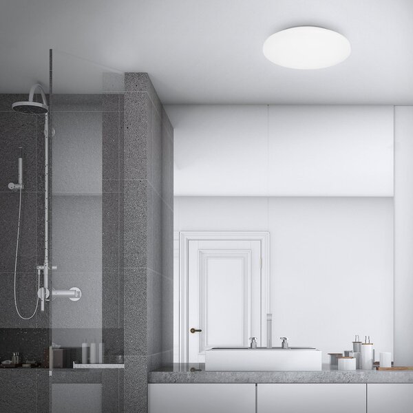 Briloner LED stropno svjetlo Kućište za kupaonicu IP44 3,000K Ø 40cm, Bijela, kupaonica, Plastika