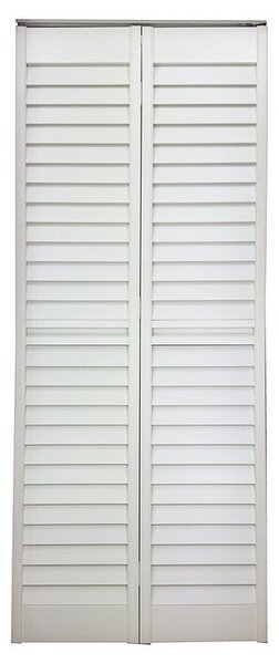 Vrata s lamelama preklopna (Bijele boje, Š x V: 83 x 203 cm, PVC)