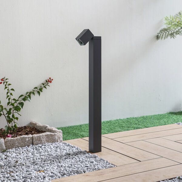Lindby staza Othil, 80 cm visoka, antracit, metal, prigušiva, Sivo, Aluminij