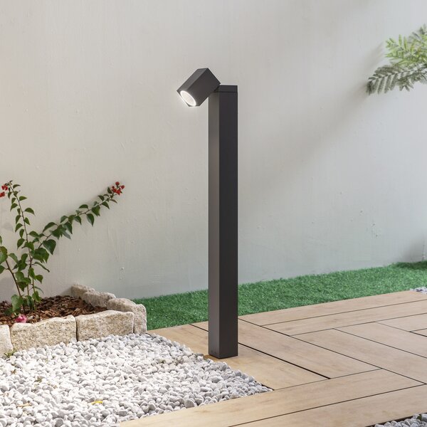 Lindby staza Othil, 80 cm visoka, antracit, metal, prigušiva, Sivo, Aluminij