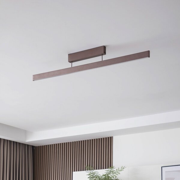 Lucande Smart LED stropna svjetiljka Mylosh, kava, CCT, Tuya, prigušiva, Smeđa / hrđa, Dnevni boravak/blagovaonica, Aluminij