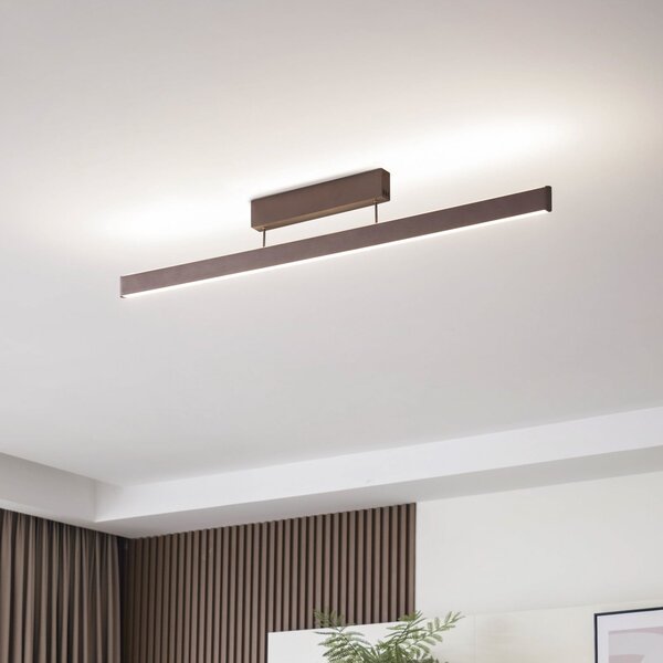 Lucande Smart LED stropna svjetiljka Mylosh, kava, CCT, Tuya, prigušiva, Smeđa / hrđa, Dnevni boravak/blagovaonica, Aluminij